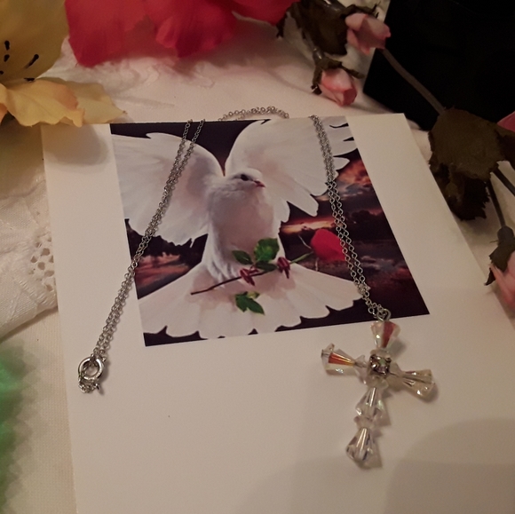 VTG 925 STERLING AURORA BOREALIS CRYSTAL NECKLACE - Picture 14 of 14